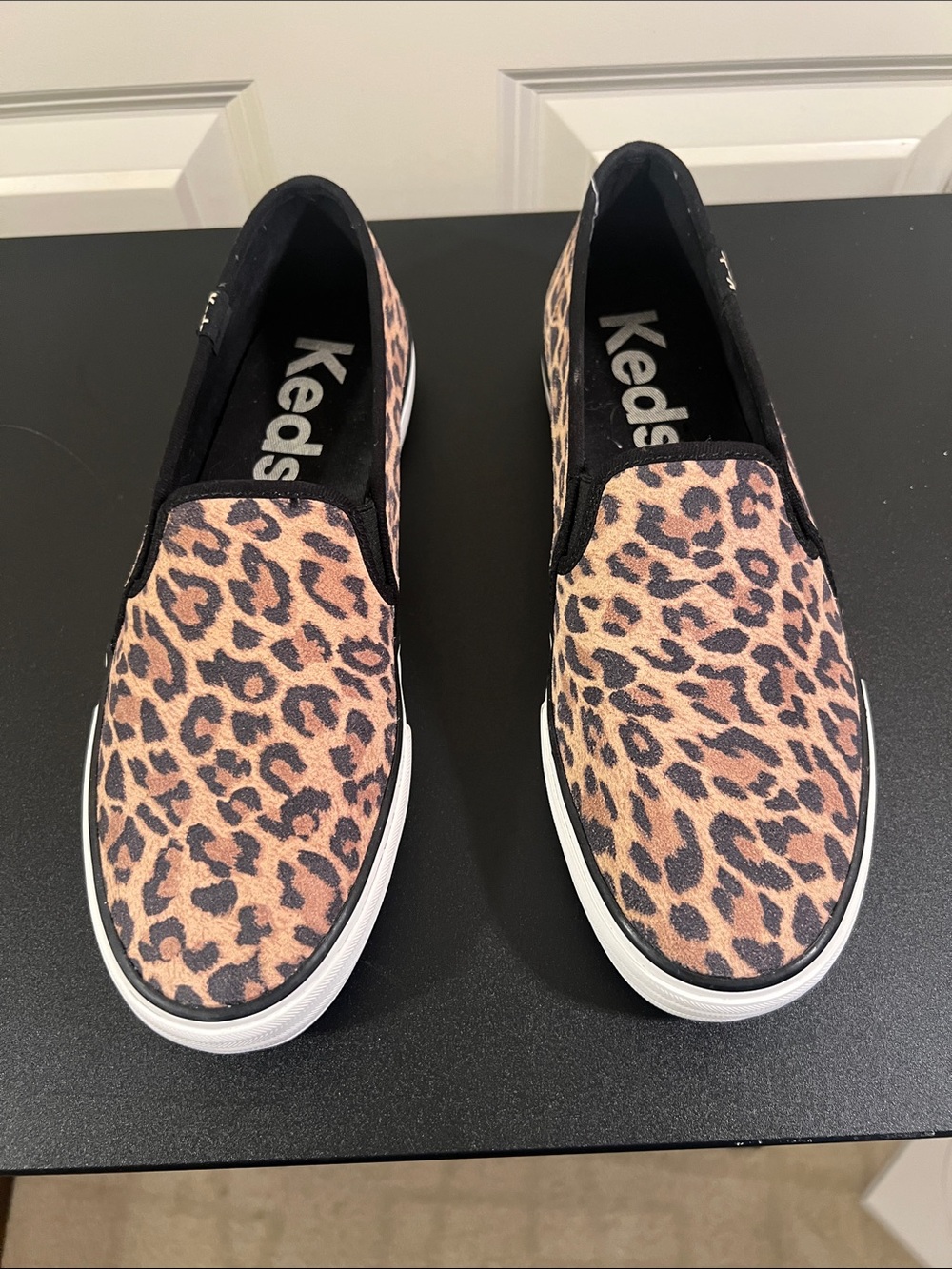 Keds Leopard Print Slip-On Sneakers - Black & Brown